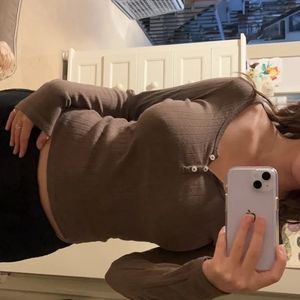 brandy melville eyelet long sleeve